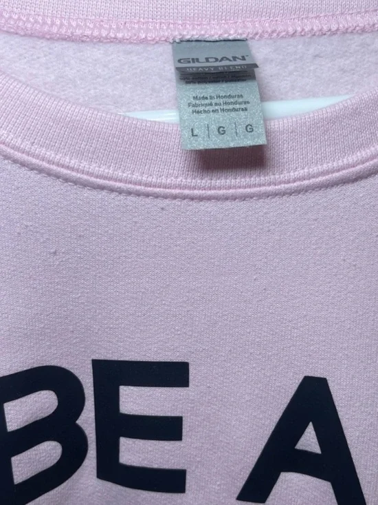 Gildan Women’s Be a Good Human Pink Long Sleeve Graphic Sweatshirt Size Large - Picture 3 of 5